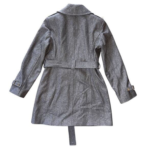 NWOT Michael Kors Asymmetrical Wool Blend Gray Trench Coat 10 - Picture 4 of 7